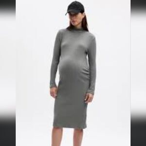 Gap Maternity Ribbed Turtleneck Midi Sweater Dress Sz Small